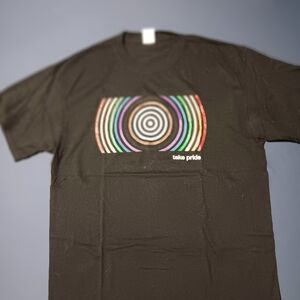 Target Black Tee with Multicolor Circle Design